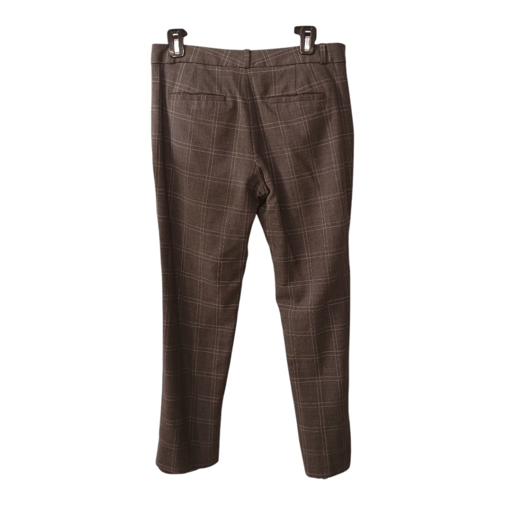 Banana Republic Grey Plaid Lined Trousers Size 6 - Picture 2 of 6
